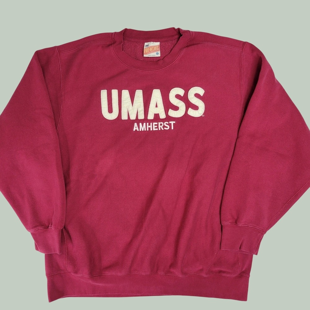 MV‎ Sport Pro-Weave UMass Amherst Sweatshirt XL Maroon Reverse Weave Style